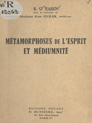 cover image of Métamorphoses de l'esprit et médiumnité